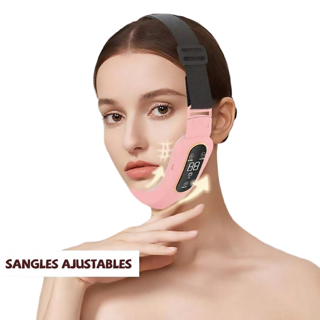 Appareil de massage facial à microcourant EMS LED Photon Therapy pour affiner la silhouette, réduire le double menton et éliminer les rides.WENDY BEAUTY